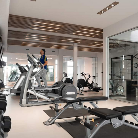 condo gym with elegant design