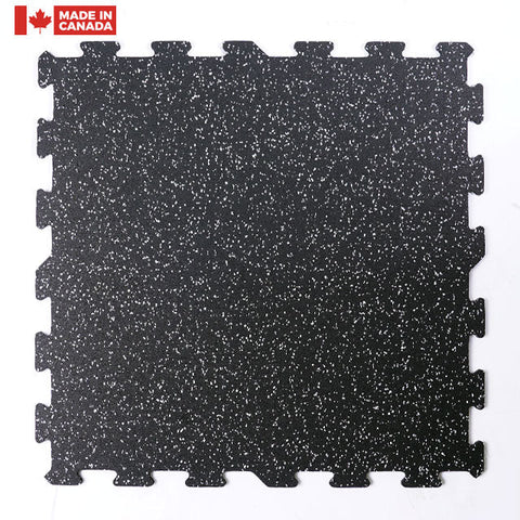 Gorilla 23x23" 0.3" Interlocking Gray Rubber Floor Tile