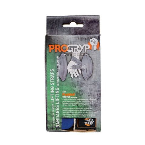 Progryp Pro-5 1 1/2" COTTON PADDED LIFTING STRAPS (BLACK)