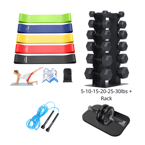 BUNDLE 5-30lbs Hex Dumbbells & stability set