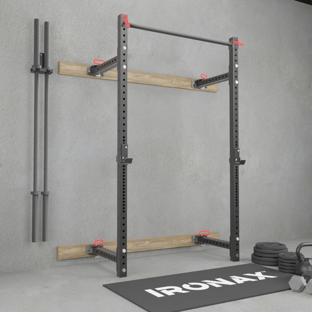 Ironax Wall Mounted XPF Folding Rack – Fitness Nutrition Equipement